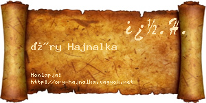 Őry Hajnalka névjegykártya